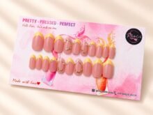 Buttercup press-on nails by The Belle Coats, twenty nails on a card