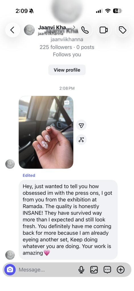 A message from a Belle Coats customer
