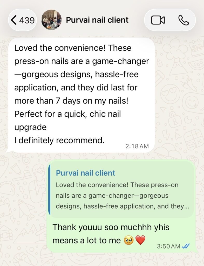 A message from a Belle Coats customer